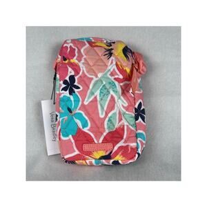 Vera Bradley Easy RFID Crossbody Purse Rainforest Lily Coral NEW Phone Pocket